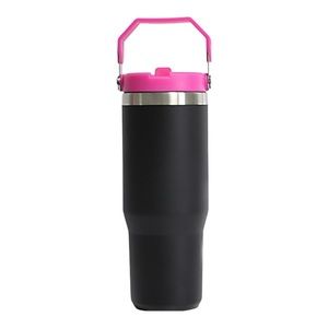 30OZ STAINLESS STEEL FLIP STRAW TUMBLER
